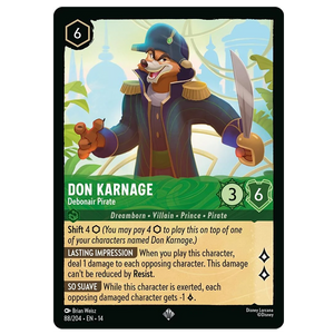 Disney Lorcana TCG - Don Karnage Debonair Pirate - 88/204