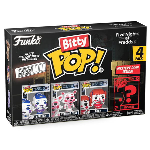 Five Nights at Freddy's - Ballora, Funtime Foxy, Baby & Mystery Bitty Pop! Vinyl Figure 4-Pack