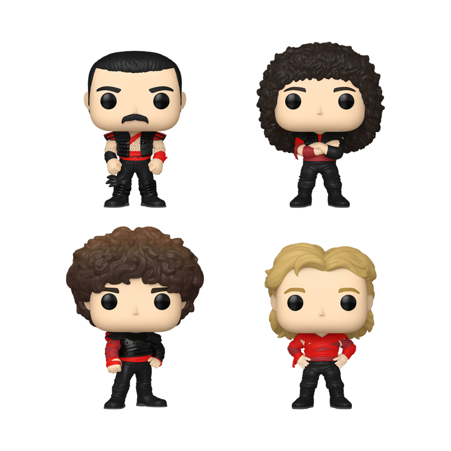 PRE-ORDER Queen - Freddie Mercury, Brian May, John Deacon & Roger Taylor Pop! Vinyl Figure 4-Pack - PRE-ORDER