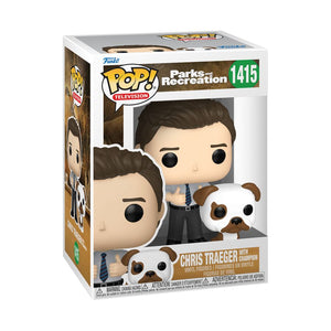 PRE-ORDER Parks and Recreation - Chris Traeger with Champion 15th Anniversary Pop! Vinyl Figure - PRE-ORDER