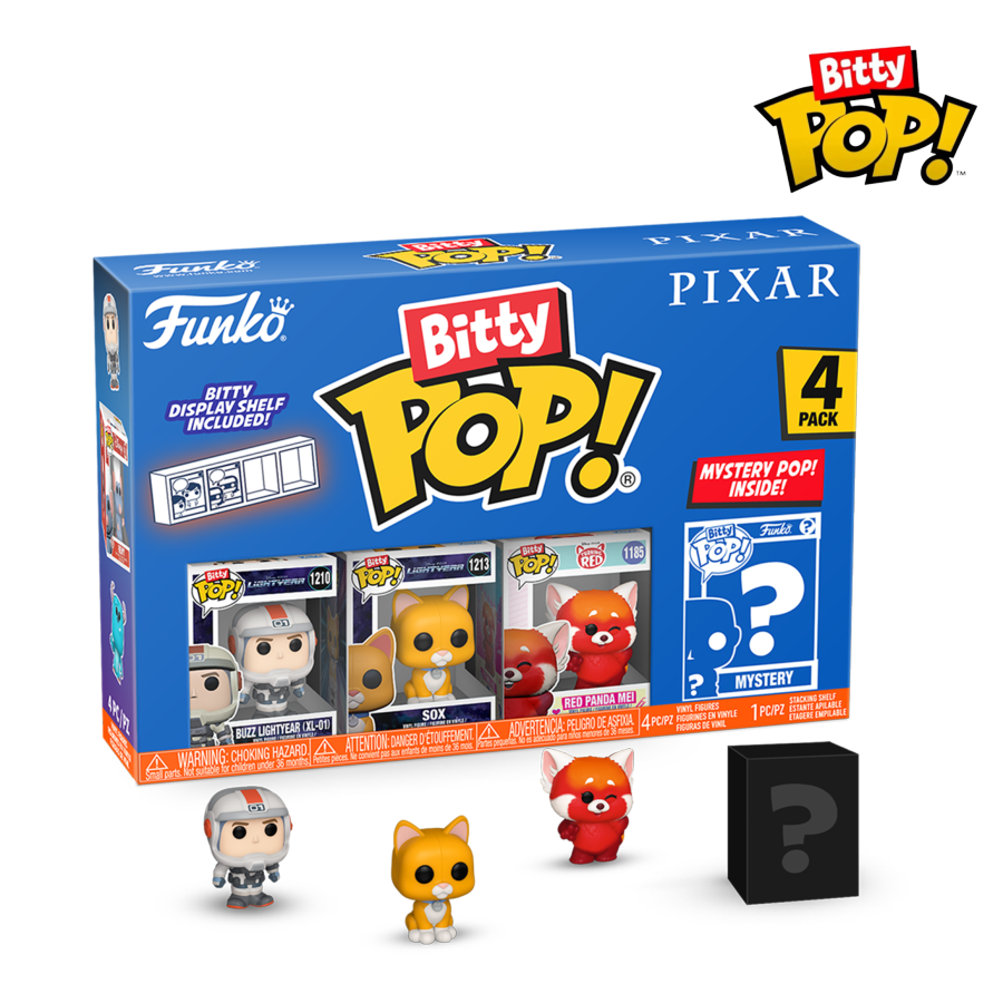 PRE-ORDER Pixar - Buzz Lightyear (XL-01), Sox, Red Panda Mei & Mystery Bitty Pop! Vinyl Figure 4-Pack - PRE-ORDER