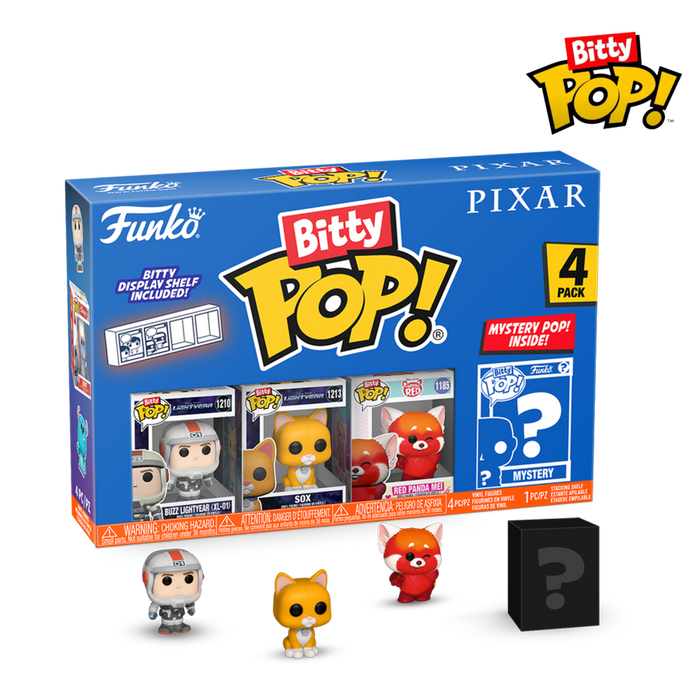 PRE-ORDER Pixar - Buzz Lightyear (XL-01), Sox, Red Panda Mei & Mystery Bitty Pop! Vinyl Figure 4-Pack - PRE-ORDER