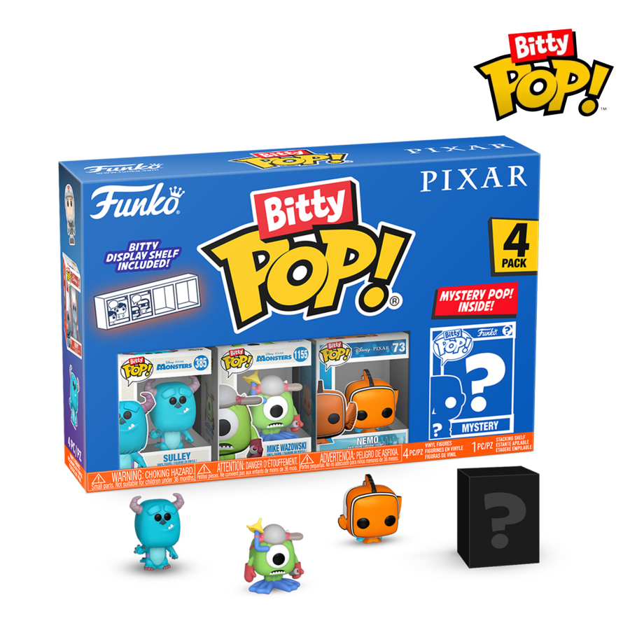 PRE-ORDER Pixar - Sulley, Mike Wazowski, Nemo & Mystery Bitty Pop! Vinyl Figure 4-Pack - PRE-ORDER