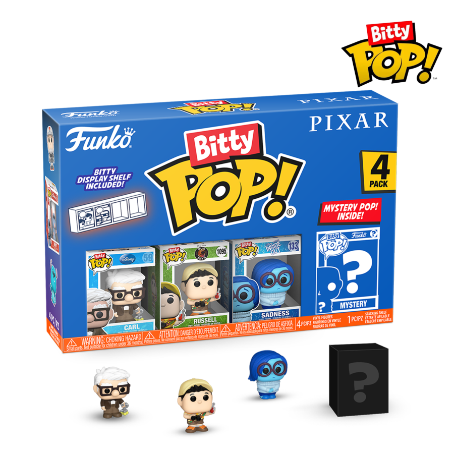 PRE-ORDER Pixar - Carl, Russell (Dug Days), Sadness & Mystery Bitty Pop! Vinyl Figure 4-Pack - PRE-ORDER