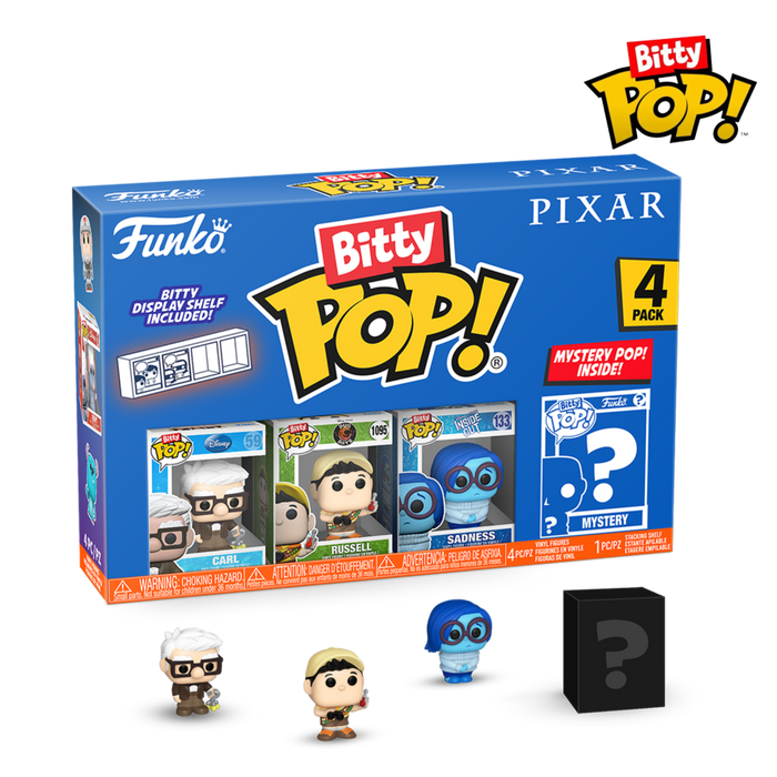 PRE-ORDER Pixar - Carl, Russell (Dug Days), Sadness & Mystery Bitty Pop! Vinyl Figure 4-Pack - PRE-ORDER