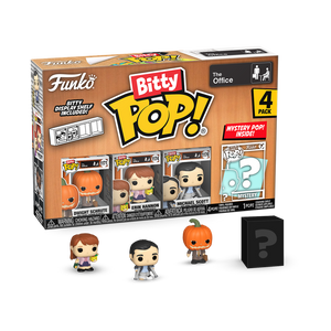 PRE-ORDER The Office - Dwight (Pumpkinhead), Erin, Michael & Mystery Bitty Pop! Vinyl Figure 4-Pack - PRE-ORDER