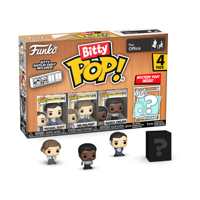 PRE-ORDER The Office - Michael, Jim, Darryl & Mystery Bitty Pop! Vinyl Figure 4-Pack - PRE-ORDER