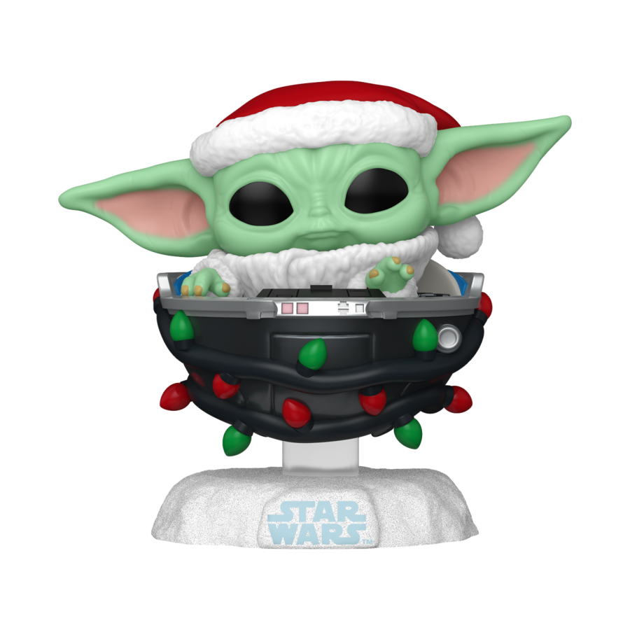 PRE-ORDER Star Wars: The Mandalorian - Grogu with Santa Hat in Pram (Holiday) Pop! Vinyl Figure - PRE-ORDER