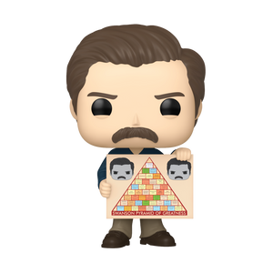 PRE-ORDER Parks and Recreation - Ron Swanson with Pyramid of Greatness 15th Anniversary Pop! Vinyl Figure - PRE-ORDER