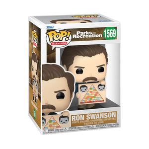 PRE-ORDER Parks and Recreation - Ron Swanson with Pyramid of Greatness 15th Anniversary Pop! Vinyl Figure - PRE-ORDER