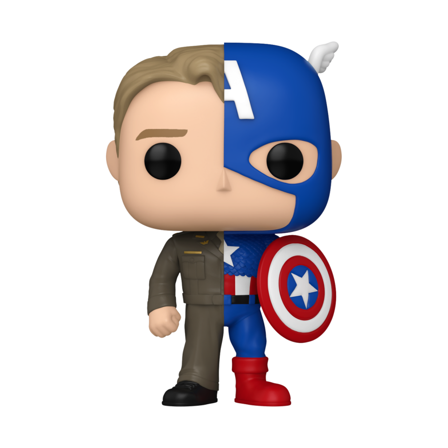 PRE-ORDER Marvel: Split - Steve Rogers/Captain America Pop! Vinyl Figure - PRE-ORDER