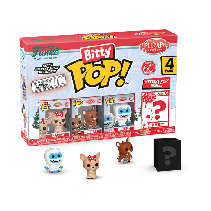 PRE-ORDER Rudolph - Clarice, Rudolph (Flying), Bumble (Smiling) & Mystery Bitty Pop! Vinyl Figure 4-Pack - PRE-ORDER