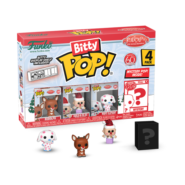 PRE-ORDER Rudolph - Rudolph, Charlie-in-the-Box, Misfit Elephant & Mystery Bitty Pop! Vinyl Figure 4-Pack - PRE-ORDER