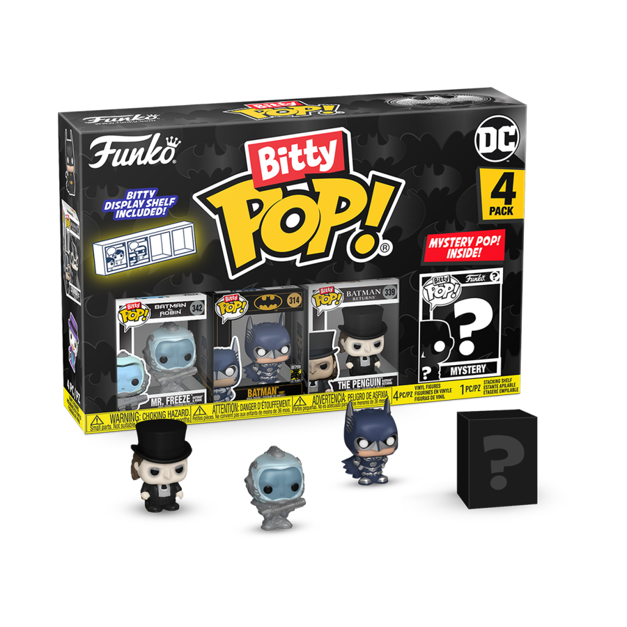 PRE-ORDER Batman: 85th Anniversary - Mr. Freeze, Batman, The Penguin & Mystery Bitty Pop! Vinyl Figure 4-Pack - PRE-ORDER