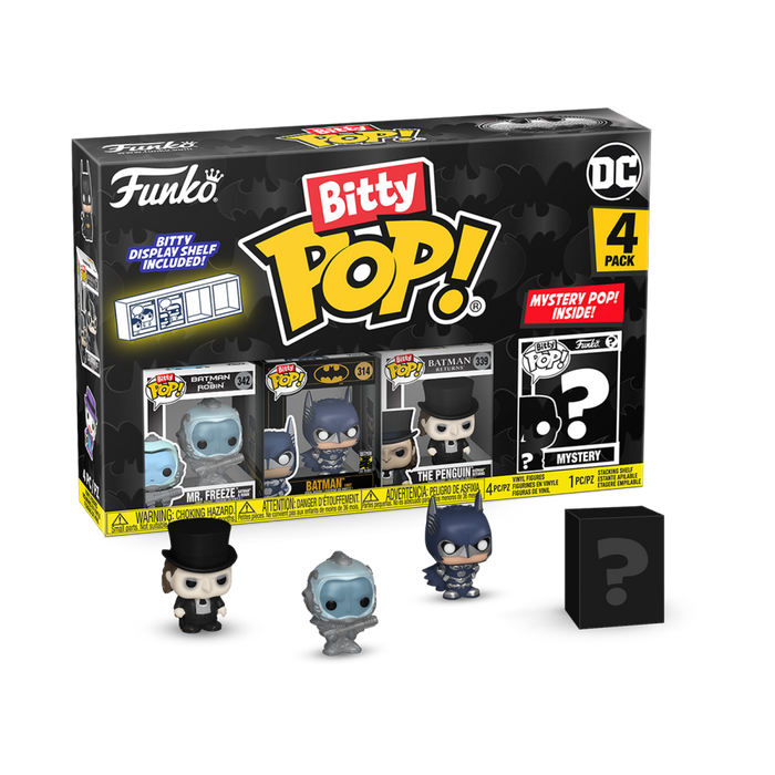 PRE-ORDER Batman: 85th Anniversary - Mr. Freeze, Batman, The Penguin & Mystery Bitty Pop! Vinyl Figure 4-Pack - PRE-ORDER