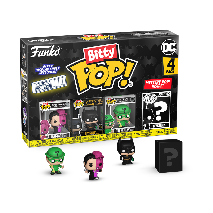 PRE-ORDER Batman: 85th Anniversary - Two-Face, Batman, The Riddler & Mystery Bitty Pop! Vinyl Figure 4-Pack - PRE-ORDER