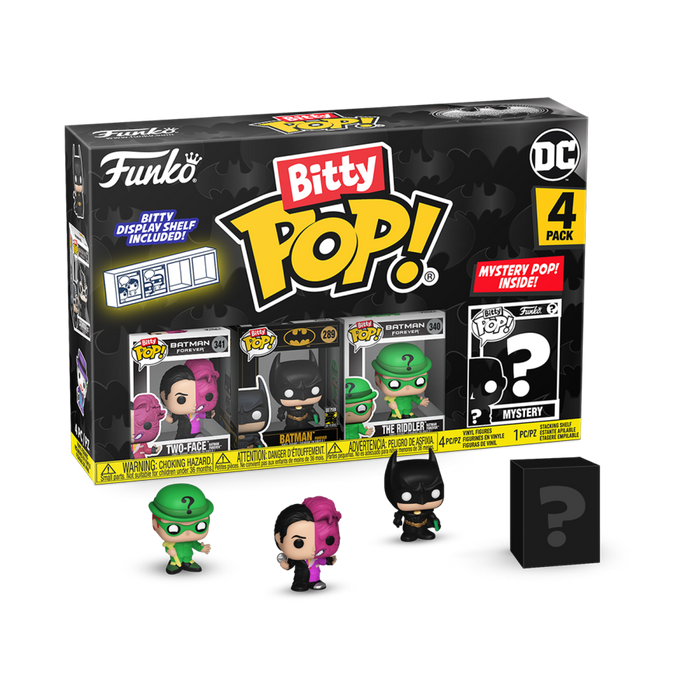 PRE-ORDER Batman: 85th Anniversary - Two-Face, Batman, The Riddler & Mystery Bitty Pop! Vinyl Figure 4-Pack - PRE-ORDER