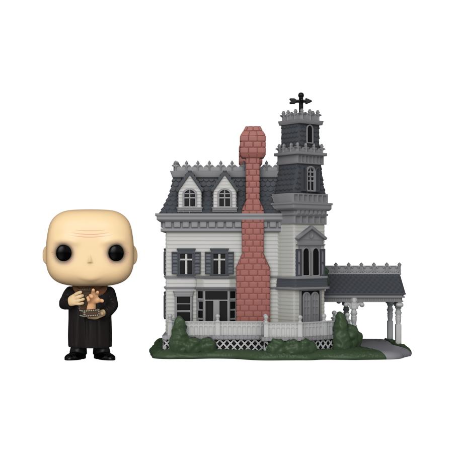 PRE-ORDER The Addams Family (1964) - Uncle Fester with Addams Family Mansion Pop! Town Vinyl Figure - PRE-ORDER