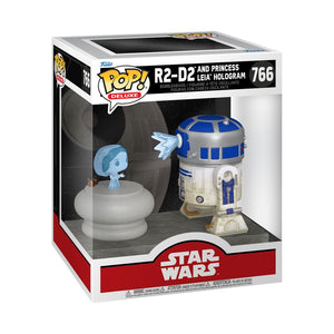 PRE-ORDER Star Wars - R2-D2 & Princess Leia Hologram Pop! Deluxe Vinyl Figure - PRE-ORDER