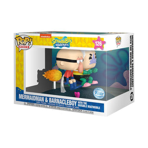 PRE-ORDER Spongebob Squarepants - Mermaidman & Barnacleboy with Invisible Boat US Exclusive Pop! Rides Vinyl Figure - PRE-ORDER