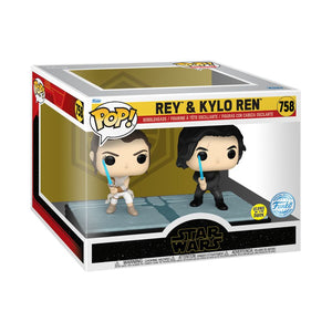 PRE-ORDER Star Wars - Rey & Kylo Ren Glow Exclusive Pop! Moment Vinyl Figure - PRE-ORDER