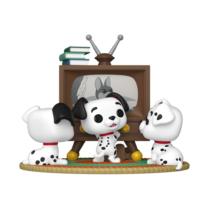 PRE-ORDER 101 Dalmatians (1961) - Rolly, Patch & Lucky with TV Pop! Moment Vinyl Figure - PRE-ORDER