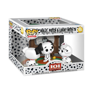 PRE-ORDER 101 Dalmatians (1961) - Rolly, Patch & Lucky with TV Pop! Moment Vinyl Figure - PRE-ORDER