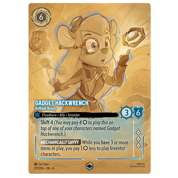 Disney Lorcana TCG - Gadget Hackwrench Brilliant Bosun - 217/204 - Enchanted