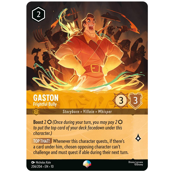 Disney Lorcana TCG - Gaston Frightful Bully - 206/204 - Epic