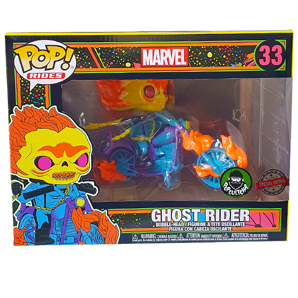 Marvel - Ghost Rider Blacklight Exclusive Pop! Rides Vinyl Figure