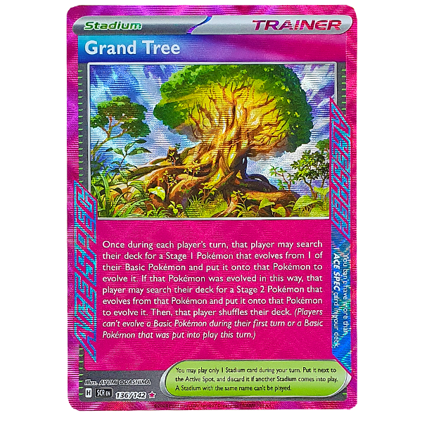 POKMON TCG - Grand Tree Crystal Ace Rare - 136/142 Hero Stash POKMON TCG - Grand Tree Crystal Ace Rare - 136/142 Hero Stash