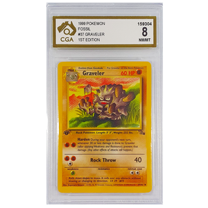 POKÉMON TCG - Graveler Uncommon 1st Edition - 37/62 - CGA Graded 8