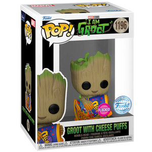 I Am Groot - Groot with Cheese Puffs Flocked US Exclusive Pop! Vinyl Figure