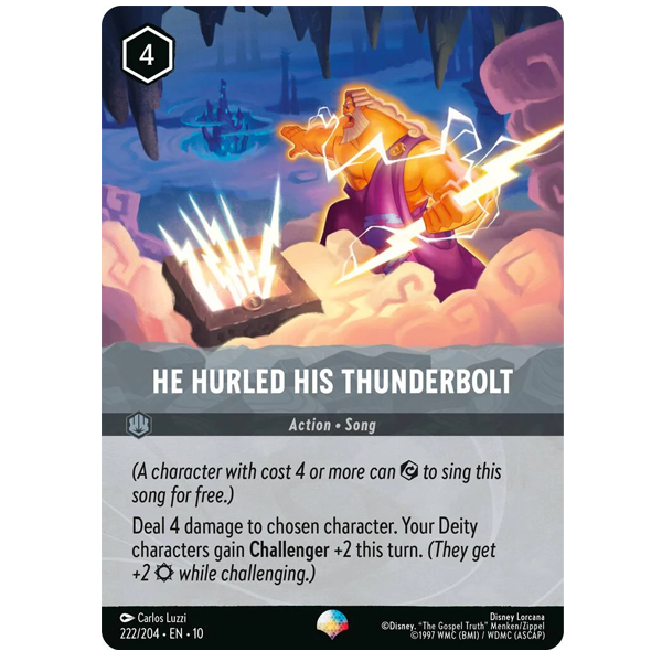 Disney Lorcana TCG - He Hurled His Thunderbolt - 222/204 - Epic