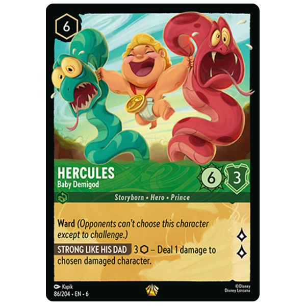 Disney Lorcana TCG - Hercules Baby Demigod - 86/204 - Legendary