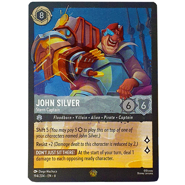 Disney Lorcana TCG - John Silver Stern Captain - 194/204 - Legendary - Cold Foil