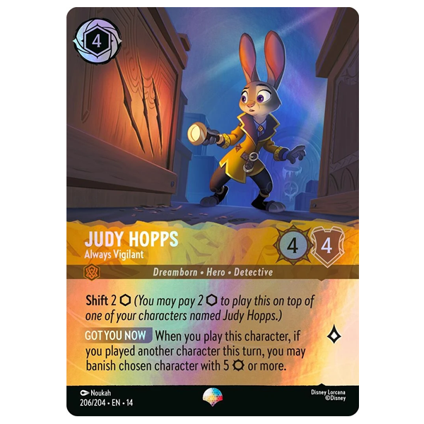 Disney Lorcana TCG - Judy Hopps Always Vigilant - 206/204 - Epic