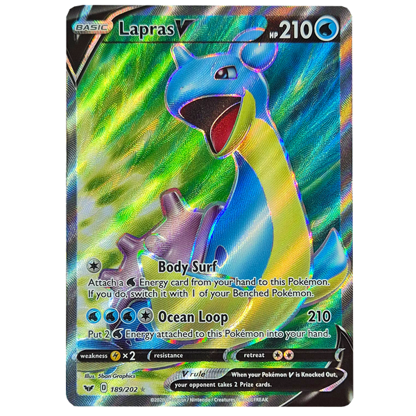 POKÉMON TCG - Lapras V Full Art Ultra Rare - 189/202