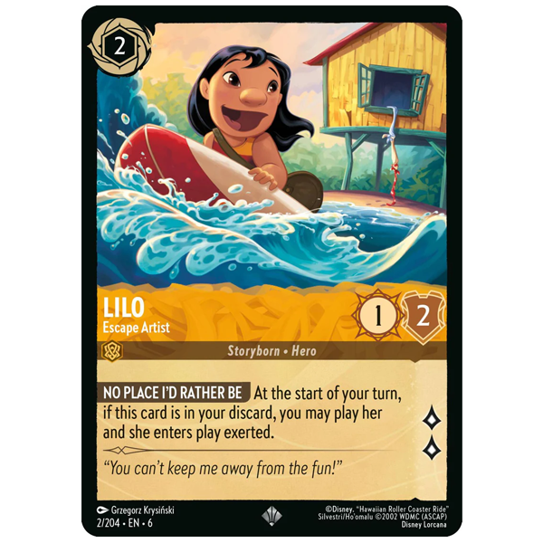 Disney Lorcana TCG - Lilo Escape Artist - 2/204 - Super Rare