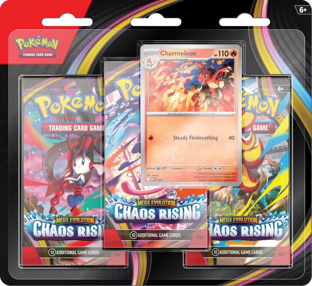 PRE-ORDER Pokemon - Mega Evolution Chaos Rising - 3-Pack Blister - PRE ORDER - LIMIT 1 PER PERSON