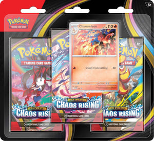 PRE-ORDER Pokemon - Mega Evolution Chaos Rising - 3-Pack Blister - PRE ORDER - LIMIT 1 PER PERSON