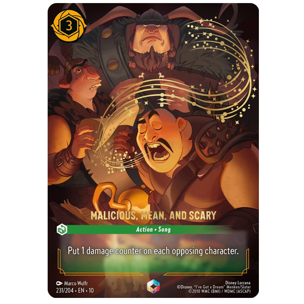 Disney Lorcana TCG - Malicious, Mean, and Scary - 231/204 - Enchanted