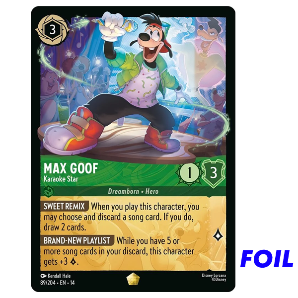 Disney Lorcana TCG - Max Goof Karaoke Star - 89/204 - Cold Foil