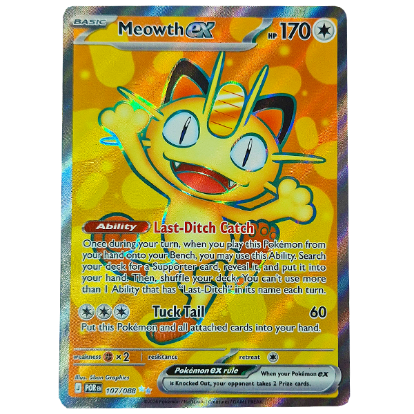 POKÉMON TCG - Meowth ex Full Art Ultra Rare - 107/088