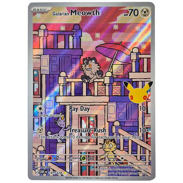 POKÉMON TCG - Galarian Meowth Illustration Rare - 141/128