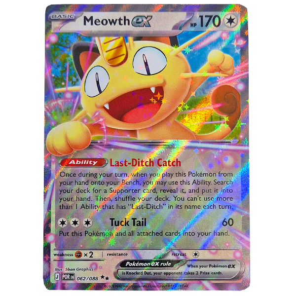 POKÉMON TCG - Meowth ex Ultra Rare - 062/088