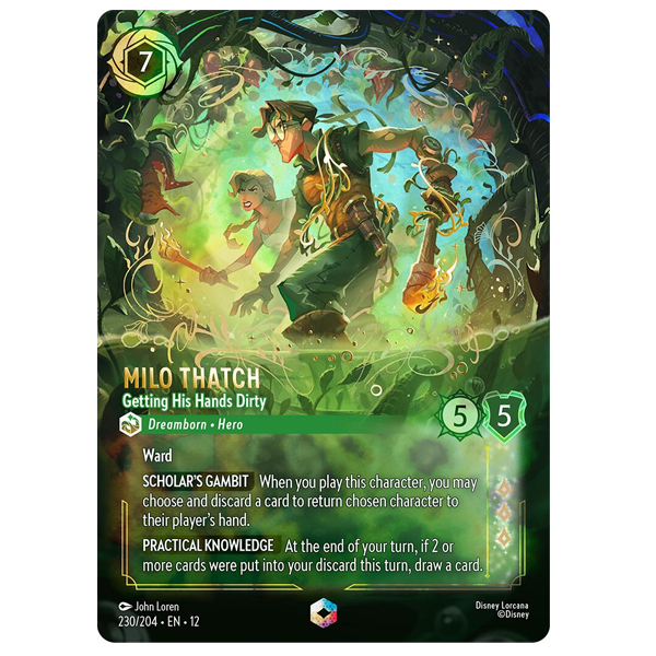 Disney Lorcana TCG - Milo Thatch Getting His Hands Dirty  - 230/204 - Enchanted