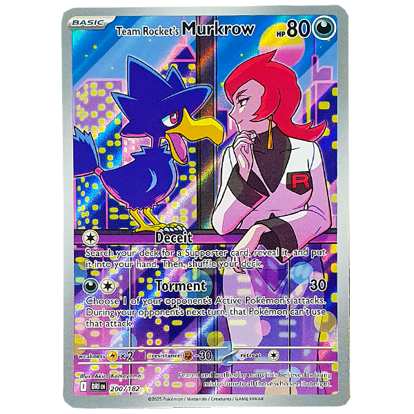 POKÉMON TCG - Team Rocket's Murkrow Illustration Rare - 200/182