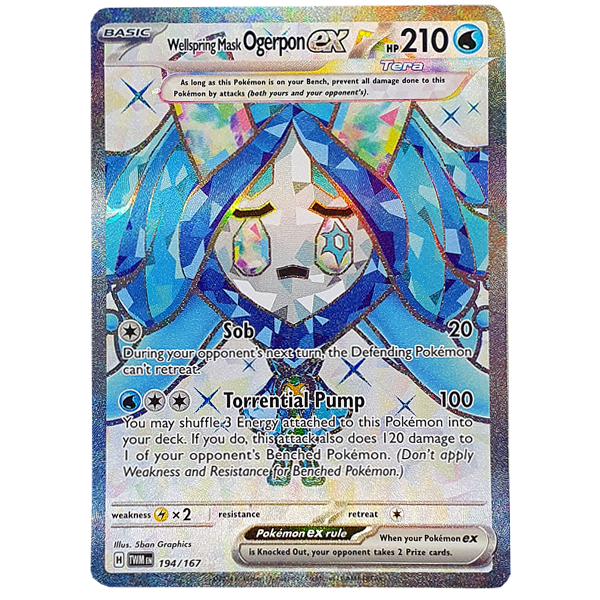 POKÉMON TCG - Wellspring Mask Ogerpon EX Full Art Secret Rare - 194/167