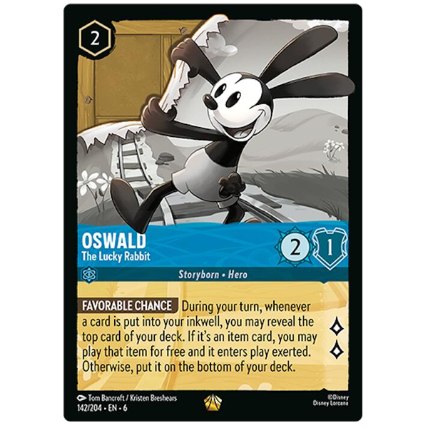 Disney Lorcana TCG - Oswald The Lucky Rabbit - 142/204 - Legendary